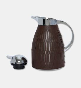 Pinetti Rose Leather Covered Coffee Chrome Carafe, Brown, 1.5-l, Packshot View