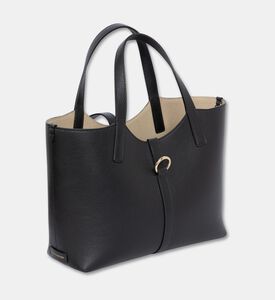 Strathberry Kite Fine Grain Leather Midi Tote Bag, Black, Packshot View