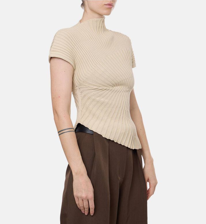 Cult Gaia Annemie Knit Top, Light-blue, S, Model View