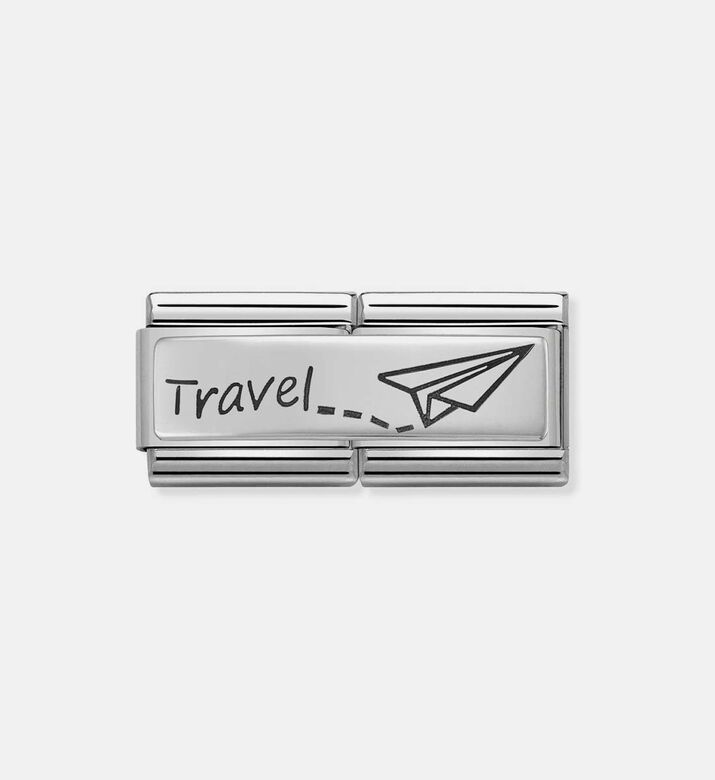 Composable Classic Silver Travel Plane Double Charm Composable Classic Silver Travel Plane Double Charm