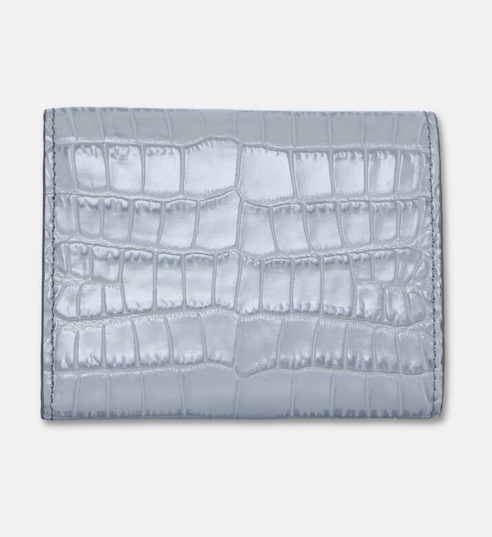 Strathberry Mosaic Trifold Croc-embossed Wallet, Grey, Packshot View