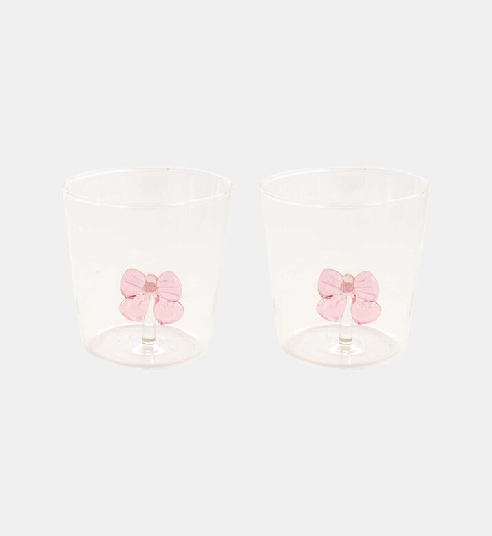 Borosilicate Bow-print 2-piece Glass Set
