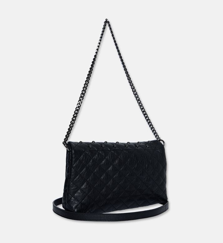 The Kooples Quilted Leather All-over Studded Clutch, Black, Packshot View
