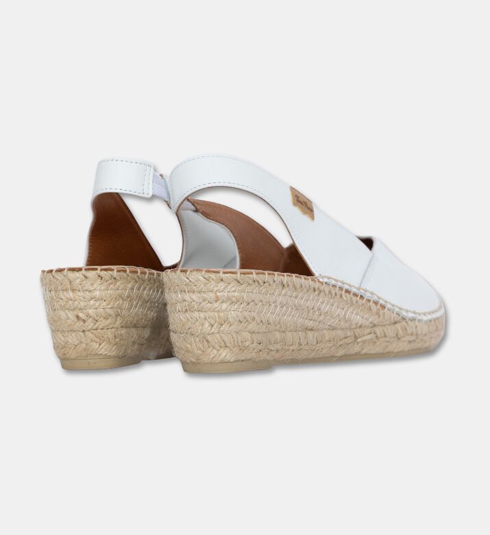 Toni Pons Bernia Metallic Leather Mid-wedge Peep-toe Espadrille, White, Eu-40, Packshot View
