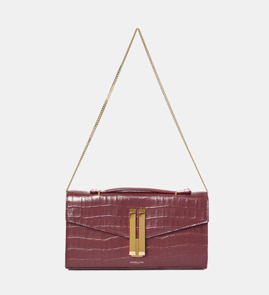 Croc-embossed Oblong Bag