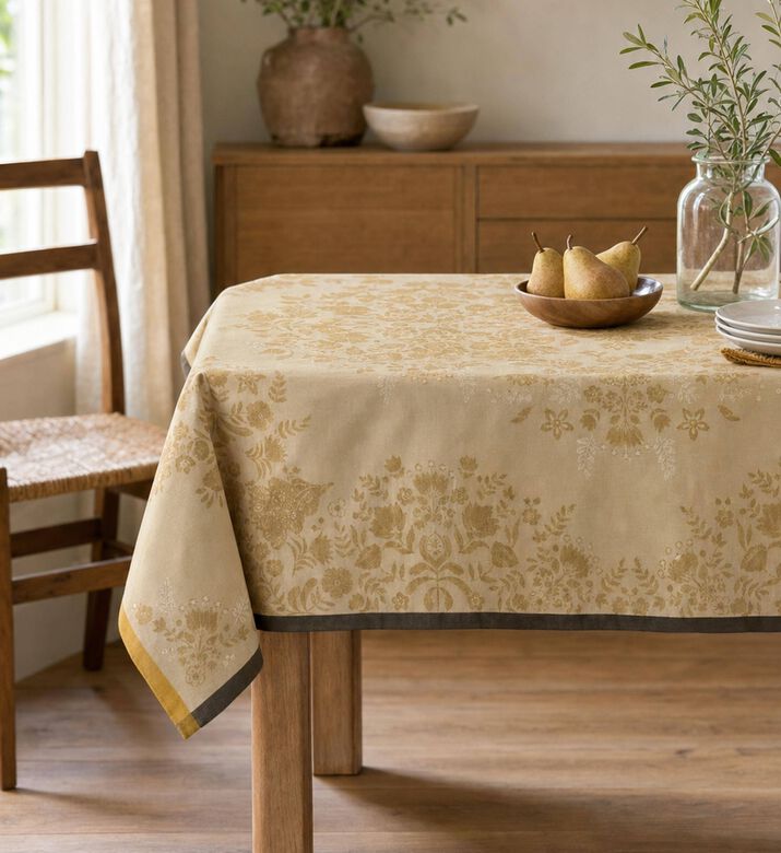 Jacquard Feerie Cotton Tablecloth, Model View