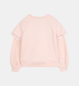 سويت شيرت بكشكشة بأطراف دانتيل