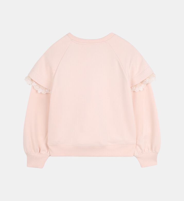 Lace-trims Ruffled Sweatshirt