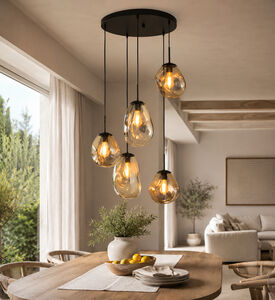 Masterlight Lava 5-organic Glass Ceiling Lamp, Packshot View