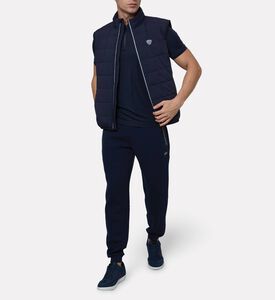 EA7 Premium Shield Logo Half-zip Polo Shirt, Blue, Xl, Model View