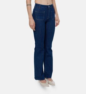 Ba and Sh Dark-wash Denim High-waisted Flared Jeans, Model View