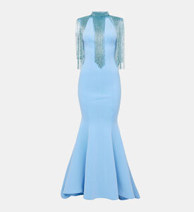 فستان بتصميم حورية البحر مزيّن بالخرز