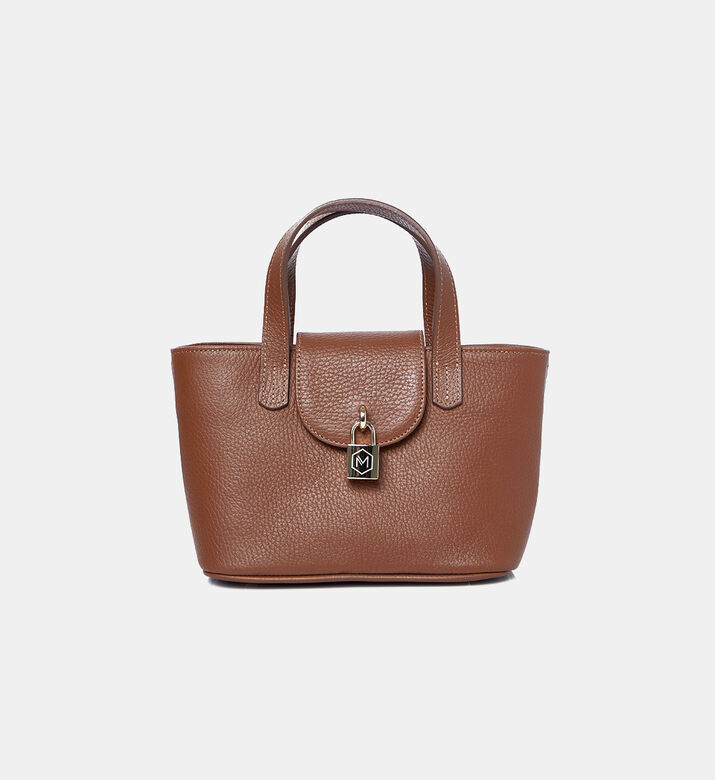 Leather Logo-lock Handbag