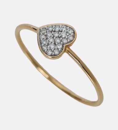 Tiny Diamond Heart Ring - 18k