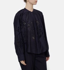 Forte-Forte Floral-embroidery Button Closure Shirt, Model View
