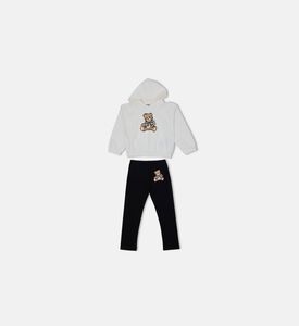 Teddy Bear-print Hoodie Leggings Set