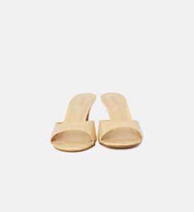 Croco Patent Leather Mid-heel Mules