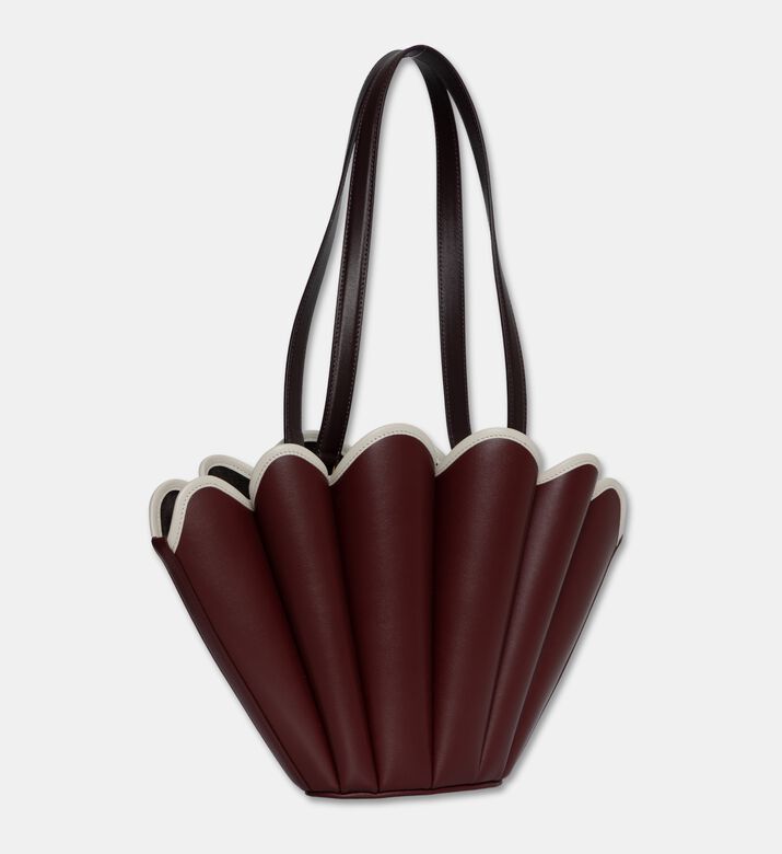 Mlouye Seashell Leather Mini Tote Bag, Burgundy, Packshot View