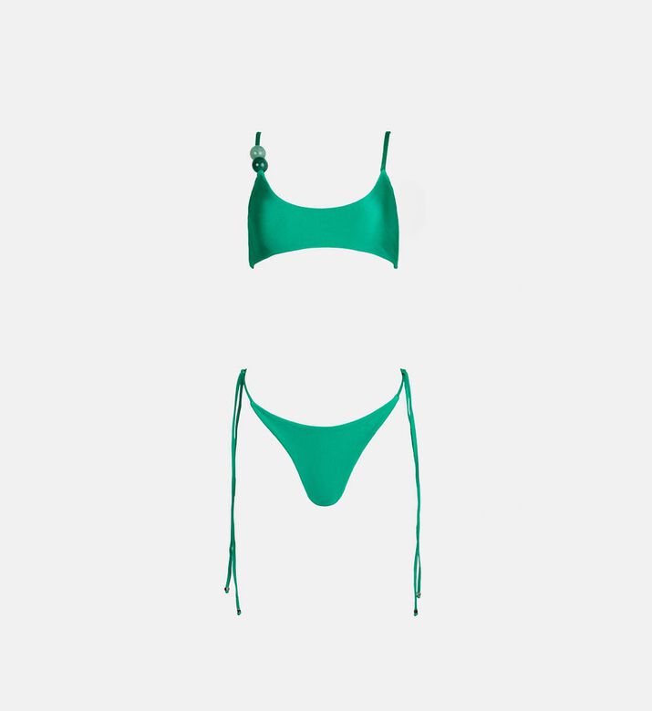 Itala Metallic-effect Bikini Top