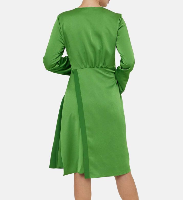 فستان ميدي بحزام ورقبة مربوطة