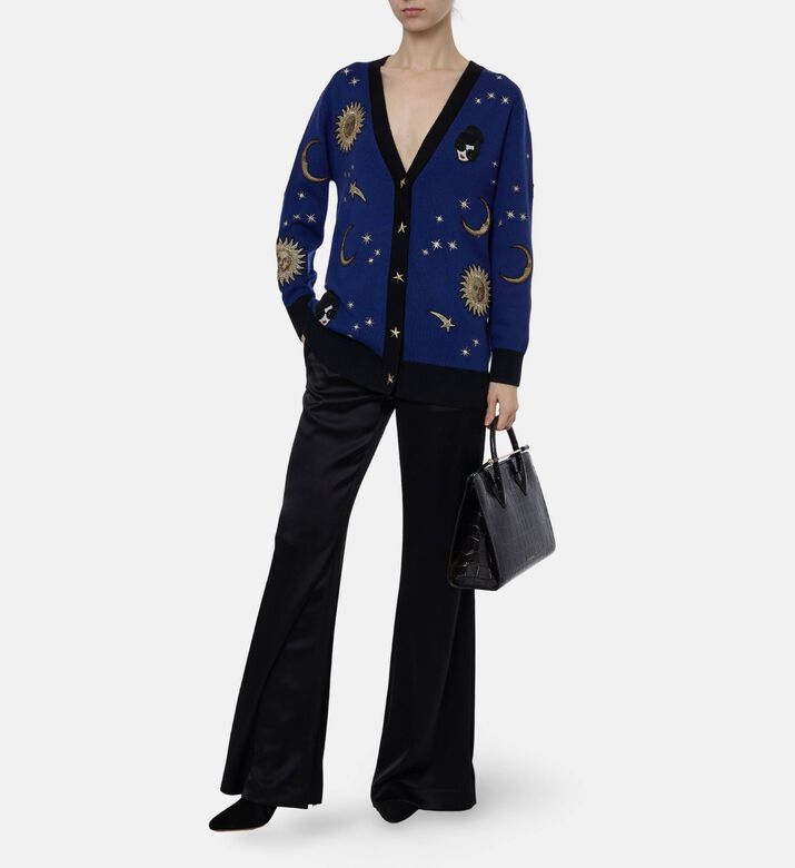 Alice and Olivia Celestial-embroidery Button Closure Cardigan, Model View