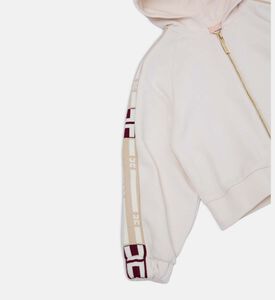 سويت شيرت بغطاء رأس بتطريز شعار