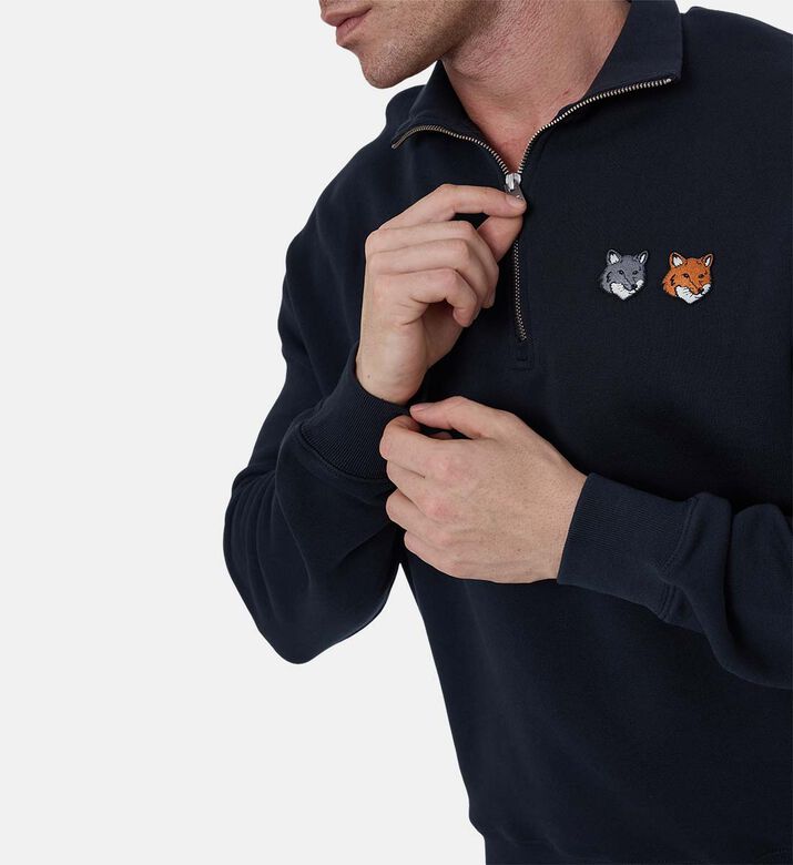 سويت شيرت بسحاب إغلاق وتطريز ثعلب سويت شيرت بسحاب إغلاق وتطريز ثعلب