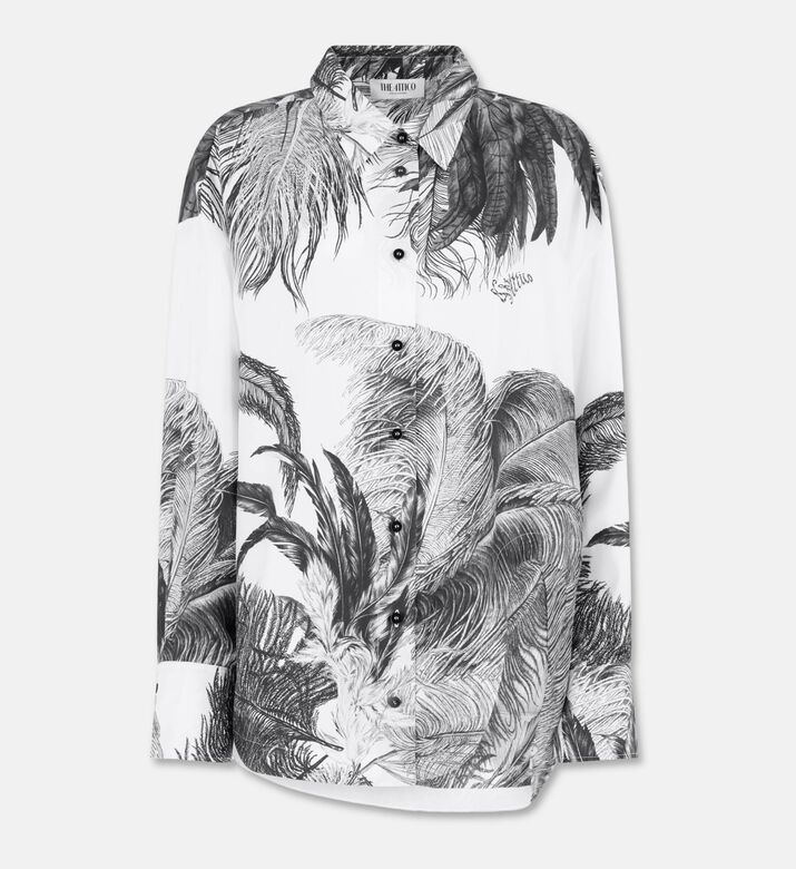 The Attico Abstract-print Button Closure Shirt, Packshot View