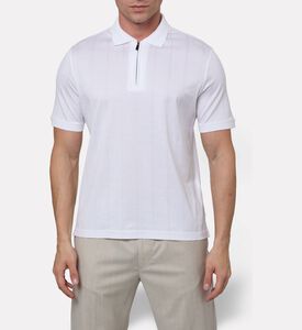 Pal Zileri Traditional Knit Slim-fit Polo, White, 52, Model View