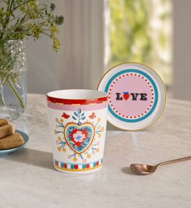 Baci Milano Mamma Mia Flower Saucer Espresso Cup - 5.5 X 7 Cm, Model View