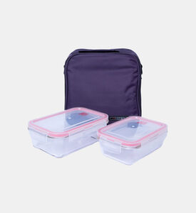 Iris Barcelona Glass Containers Lunchbag Set, Purple, Packshot View