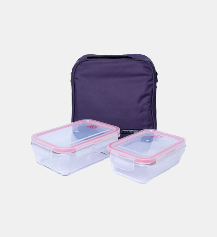 Iris Barcelona Glass Containers Lunchbag Set, Purple, Packshot View