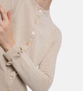 Ba and Sh Buton Closure Ruffle Cuffs Cardigan, Model View