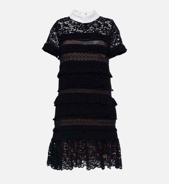 Edward Achour Paris Tiered Textured Mini Dress, Packshot View