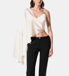 Silk Shoulder Drape Top
