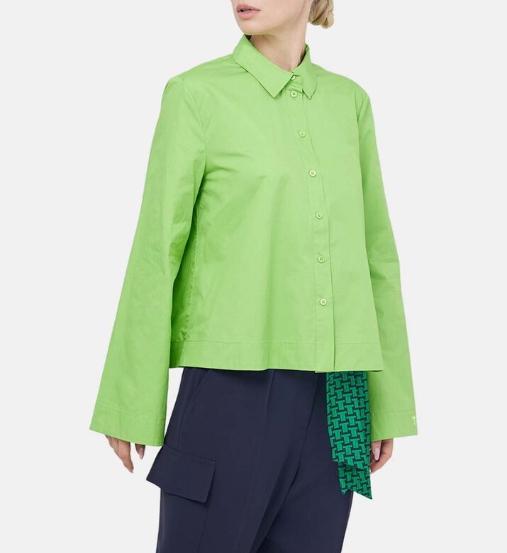 قميص كالي من قماش البوبلين بقصة ترابيز