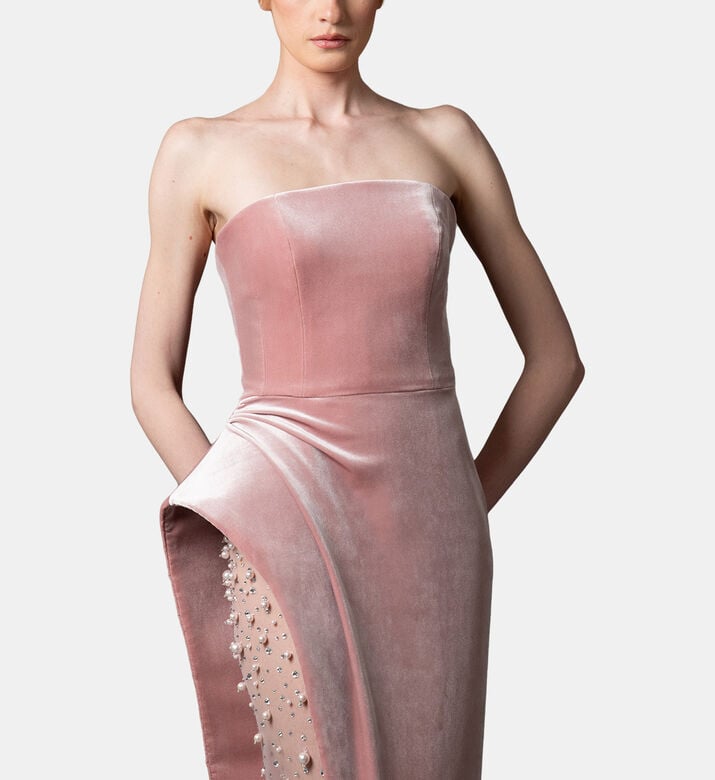 Pearl-embellished Sleeveless Dress