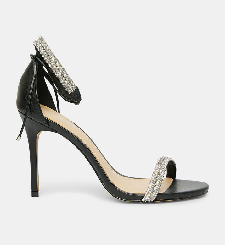 Strass Thin Heel Lace-up Sandals