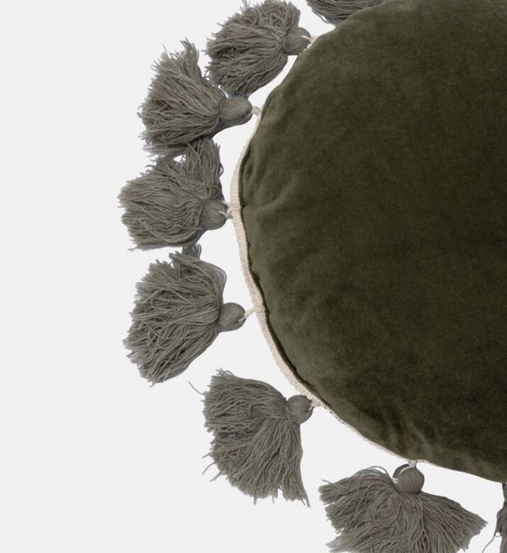 وسادة قطنية مستديرة بشراشيب من هومي