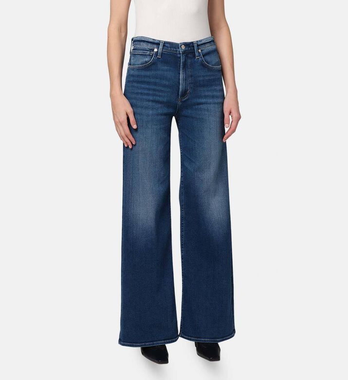 Citizen of Humanity Button Closure Wide-leg Denim Pants, Model View