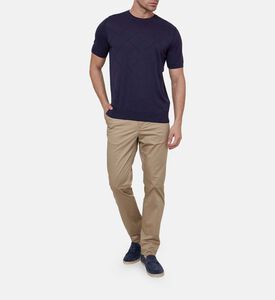 تيشيرت محبوك بنسيج مزخرف