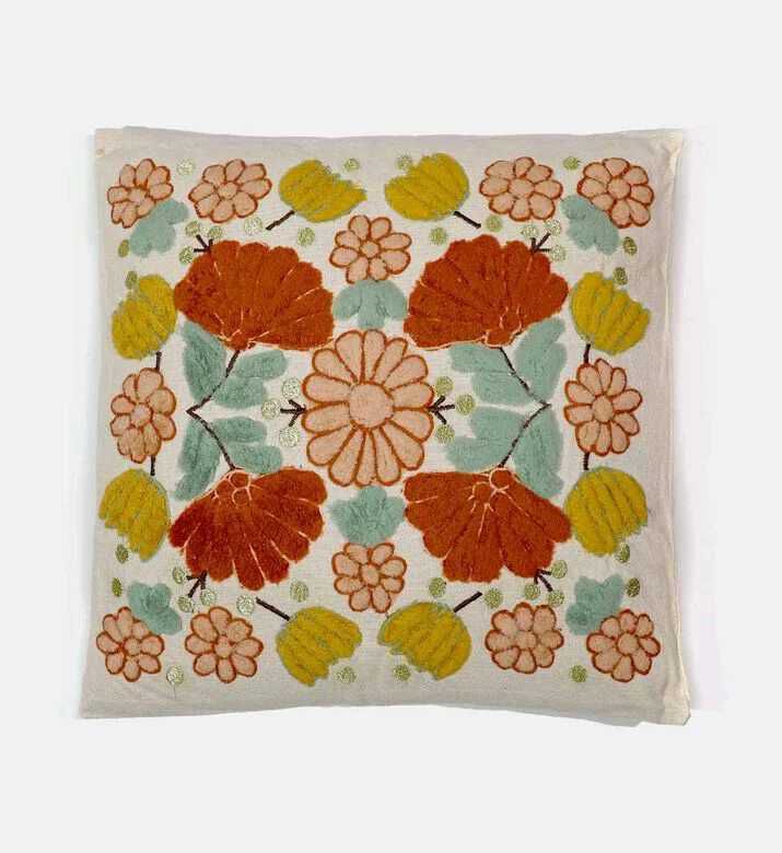 Home Deco and More Azalea Cotton Square Cushion, Packshot View