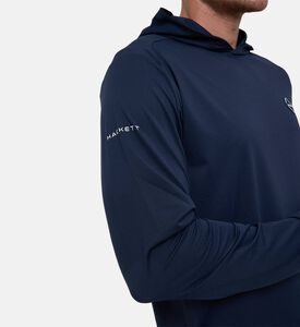 Hackett London Logo-embroidery Long-sleeve Regular-fit Hoodie, Model View