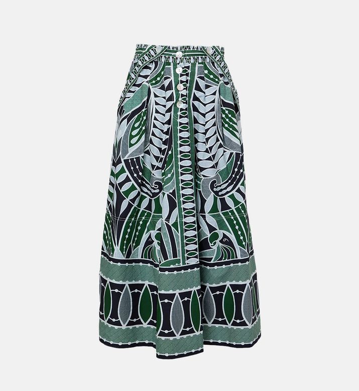 Lace Nature Maxi Flared Skirt