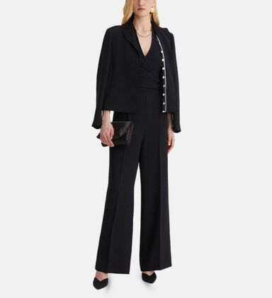 Cropped Notch Lapel Collar Jacket