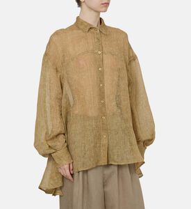 قميص فلوري بقصة فضفاضة بصف أزرار