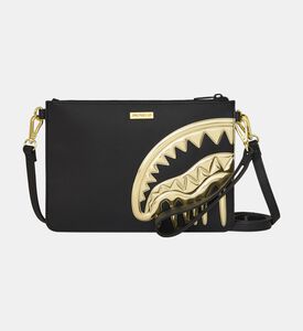 Sprayground Gold Drips Shark Mouth Crossover Clutch, Packshot View