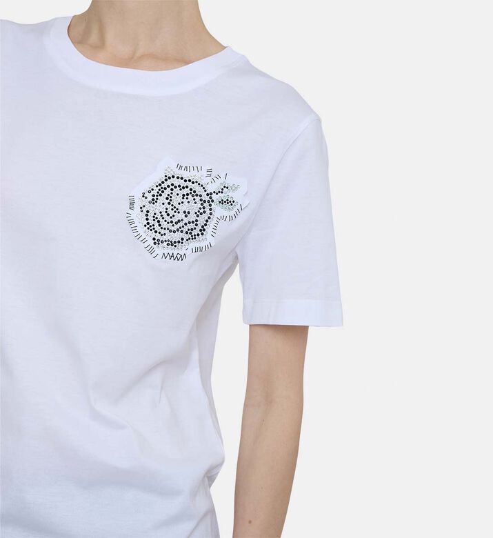 Rhinestone Patch-detail Cotton T-shirt Rhinestone Patch-detail Cotton T-shirt