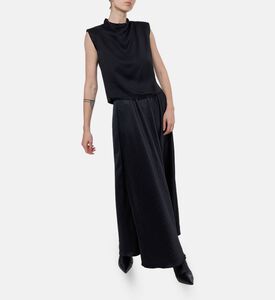 Forte-Forte Front Drape Sleeveless High-neck Top, Model View