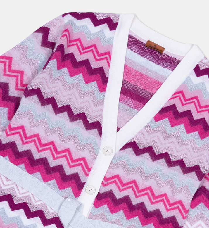 Wool Knit Zigzag Print Cardigan Wool Knit Zigzag Print Cardigan